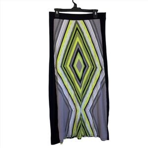 Michael Michael Kors Black Green Patterned Skirt